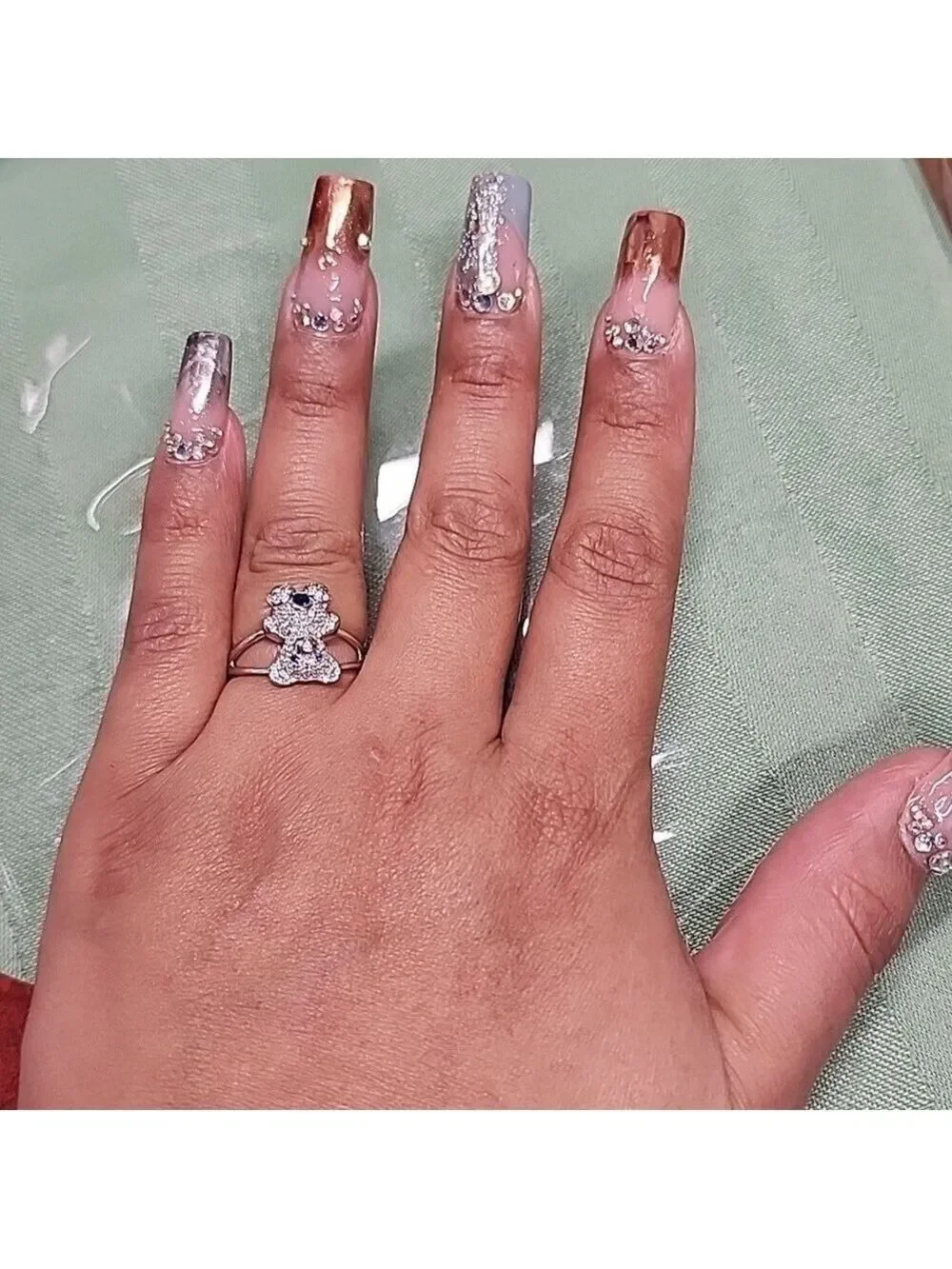 Brand New Sterling Silver 925 Teddy Bear Ring